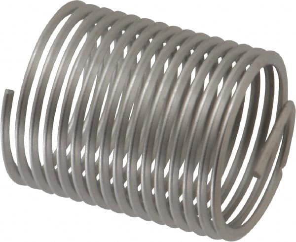 Heli-Coil - 7/8-14 UNF, 1.312" OAL, Free Running Helical Insert - 15-1/2 Free Coils, Tanged, 304 Stainless Steel, Bright Finish, 1-1/2D Insert Length - Exact Industrial Supply