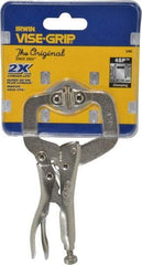 Irwin - 4" OAL C-Clamp Locking Pliers - 1-1/4" Jaw Depth, 1-5/8" Jaw Opening - Makers Industrial Supply