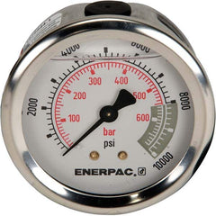 Enerpac - Hydraulic Pressure Gages & Adapters Type: Glycerine Filled Pressure Rating: 10000 - Makers Industrial Supply