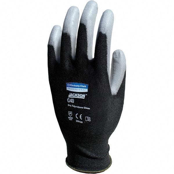 KleenGuard - Size XS (6) Polyurethane Coated Nylon Abrasion Protection Work Gloves - For Small Component Assembly, Palm & Fingers Coated, Knit Wrist Cuff, Full Fingered, Black/Gray, Paired - Makers Industrial Supply