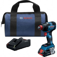 Bosch - 18 Volt, 1/4" Drive, 1,800 In/Lb Torque, Cordless Impact Driver - Pistol Grip Handle, 1100, 2300, 3400 RPM, 2 Lithium-Ion Batteries Included - Makers Industrial Supply