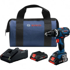 Bosch - 18 Volt 1/2" Keyless Chuck Cordless Hammer Drill - 0 to 28,500 BPM, 0 to 600 & 0 to 1,900 RPM, Reversible - Makers Industrial Supply