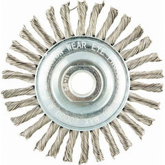 Norton - 4" OD, 5/8-11 Arbor Hole, Standard Twist Knot Stainless Steel Wheel Brush - Makers Industrial Supply