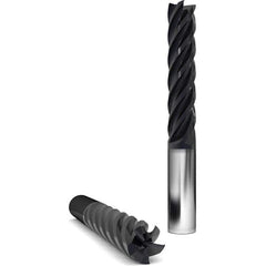 Corner Radius End Mill: 5/8″ Dia, 1-5/8″ LOC, 0.12″ Radius, 5 Flutes, Solid Carbide 3-1/2″ OAL, 5/8″ Shank Dia, 38 ° Helix, AlCr Coated, Corner Radius End, Series 2205