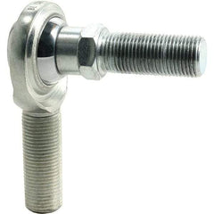 Tritan - 1/4" ID, 2,225 Lb Max Static Cap, Male Spherical Rod End - 1/4-28 RH, 3/8" Shank Diam, 1" Shank Length, Zinc Plated Carbon Steel with PTFE Lined Chrome Steel Raceway - Makers Industrial Supply