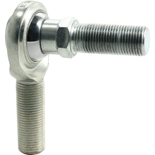 Tritan - 1/2" ID, 8,386 Lb Max Static Cap, Male Spherical Rod End - 1/2-20 RH, 5/8" Shank Diam, 1-1/2" Shank Length, Zinc Plated Carbon Steel with Low Carbon Steel Raceway - Makers Industrial Supply