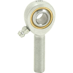 Tritan - 1" ID, 5-1/2" Max OD, 40,000 Lb Max Static Cap, Male Spherical Rod End - 1-1/4 - 12 RH, 1-3/8" Shank Diam, 2-1/8" Shank Length, Zinc Plated Carbon Steel with Sintered Oil Impregnated Bronze Raceway - Makers Industrial Supply