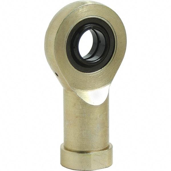 Tritan - 0.4724" ID, 2-1/8" Max OD, 5,508 Lb Max Static Cap, Female Spherical Rod End - M12 RH, 0.3937" Shank Diam, 0.9055" Shank Length, Zinc Plated Carbon Steel with 52100/MoS2 Coated Raceway - Makers Industrial Supply