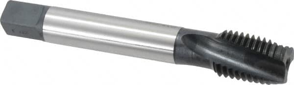 Emuge - 7/8-9 UNC 3 Flute 3BX Modified Bottoming Spiral Flute Tap - Cobalt, Oxide Finish, 5.512" OAL, Right Hand Flute, Right Hand Thread, Series Rekord D-Ti - Makers Industrial Supply