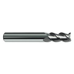 1/4" Dia. - 2-1/2" OAL - 45° Helix Bright Carbide End Mill - 3 FL - Makers Industrial Supply