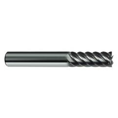 1/4" Dia. - 2-1/2" OAL - 45° Helix Bright Carbide End Mill - 6 FL - Makers Industrial Supply