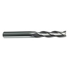 8mm Dia. - 100mm OAL - 45° Helix Bright Carbide End Mill - 2 FL - Makers Industrial Supply