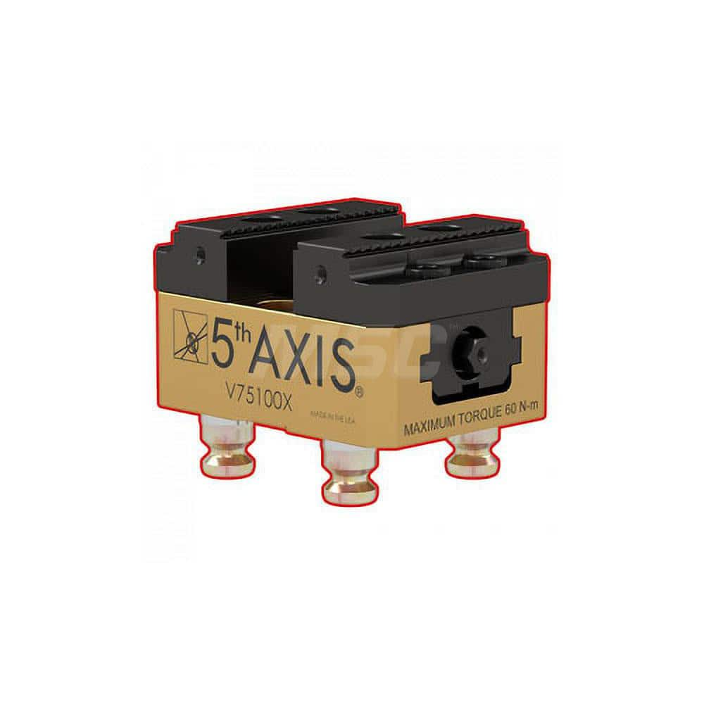 CNC Quick-Change Clamping Modules; Actuation Type: Manual; Mounting Hole Location: Bottom; Overall Length: 100.00; Mounting Hole Size: M8; Width/Diameter (mm): 75; Length (Inch): 100.00; Length (Decimal Inch): 100.00; Overall Width: 75; Mounting Hole Size