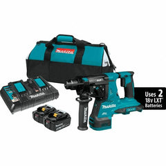 Makita - 36 Volt 1-1/8" SDS Plus Chuck Cordless Rotary Hammer - 5000 BPM, 0 to 980 RPM, Reversible - Makers Industrial Supply