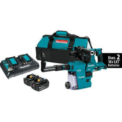 Makita - 36 Volt 1-1/8" SDS Plus Chuck Cordless Rotary Hammer - 5000 BPM, 0 to 980 RPM, Reversible - Makers Industrial Supply