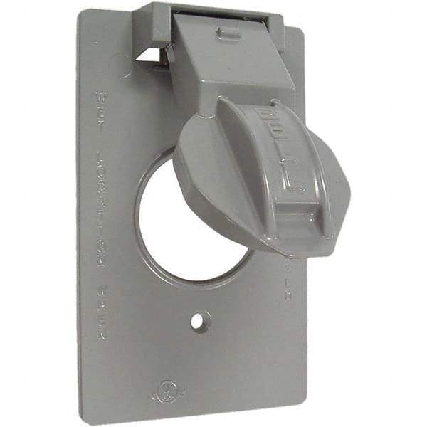 Hubbell-Raco - Weatherproof Box Covers Cover Shape: Rectangle Number of Holes in Outlet: 1 - Makers Industrial Supply