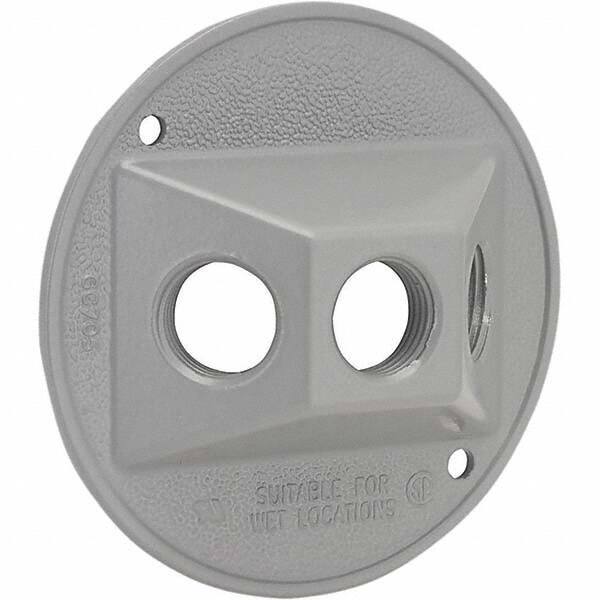 Hubbell-Raco - Weatherproof Box Covers Cover Shape: Round Number of Holes in Outlet: 3 - Makers Industrial Supply