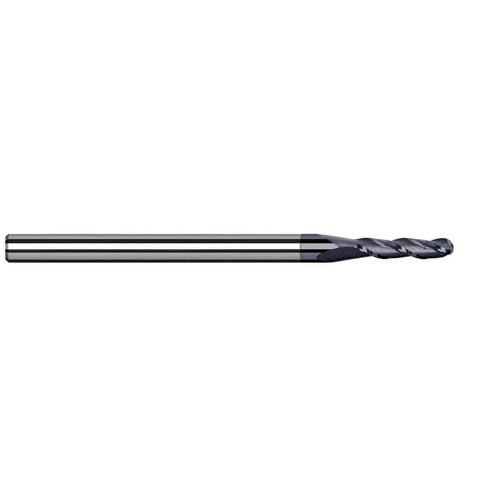 Harvey Tool - 1/8" Diam, 3/8" LOC, 4 Flute Solid Carbide Ball End Mill - Exact Industrial Supply