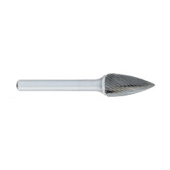 ‎SG-1 -1/4 × 5/8 LOC × 1/4 Shank × 2 OAL Pointed Tree Carbide Medium Right Hand Spiral Burr - Makers Industrial Supply