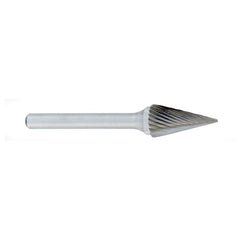 ‎SM-2 -1/4 × 3/4 LOC × 1/4 Shank × 2 OAL Pointed Tree Carbide Medium Right Hand Spiral Burr - Makers Industrial Supply