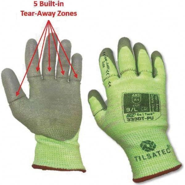 Tilsatec - Size M (8), ANSI Cut Lvl A4, Puncture Lvl 3, Abrasion Lvl 4, Polyurethane Coated Cut & Puncture Resistant Gloves - Makers Industrial Supply