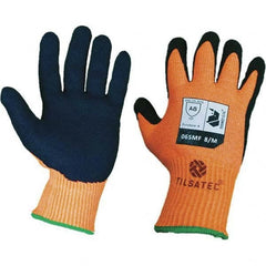 Tilsatec - Size L (9), ANSI Cut Lvl A8, Puncture Lvl 4, Abrasion Lvl 4, Micro-Foam Nitrile Coated Cut & Puncture Resistant Gloves - Makers Industrial Supply