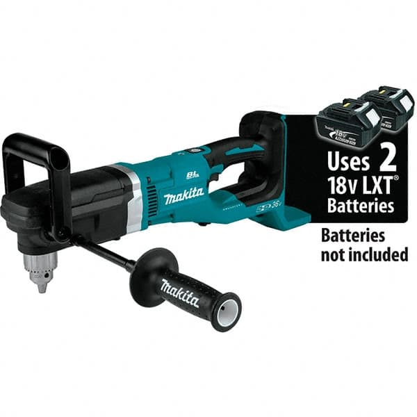 Makita - 36 Volt 1/2" Chuck Right Angle Handle Cordless Drill - 0-1400 RPM, Reversible, Lithium-Ion Batteries Not Included - Makers Industrial Supply