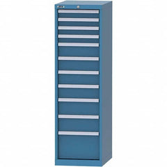 LISTA - 11 Drawer, 45 Compartment Bright Blue Steel Modular Storage Cabinet - Makers Industrial Supply