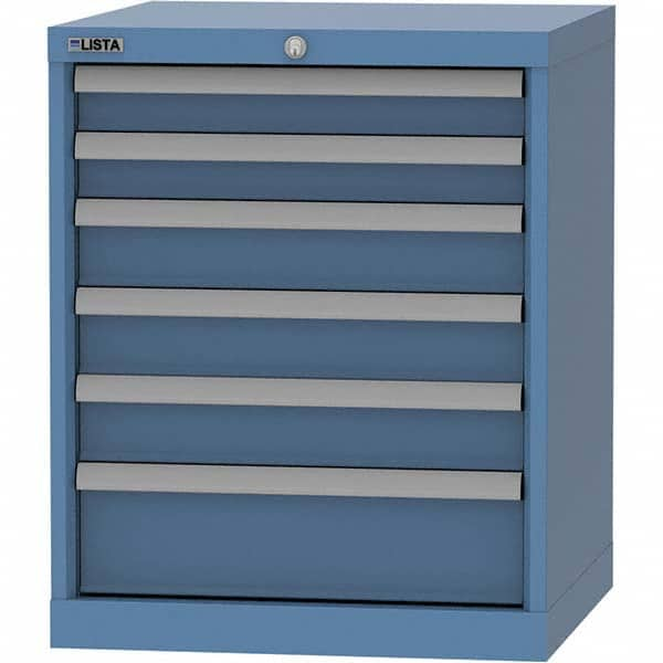 LISTA - 6 Drawer, 84 Compartment Bright Blue Steel Modular Storage Cabinet - Makers Industrial Supply