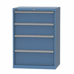 LISTA - 4 Drawer, 124 Compartment Bright Blue Steel Modular Storage Cabinet - Makers Industrial Supply