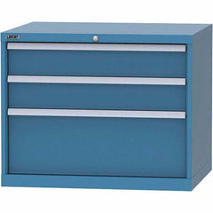 LISTA - 3 Drawer, 84 Compartment Bright Blue Steel Modular Storage Cabinet - Makers Industrial Supply