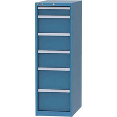 LISTA - 6 Drawer, 45 Compartment Bright Blue Steel Modular Storage Cabinet - Makers Industrial Supply