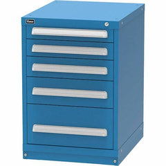 Vidmar - 5 Drawer, 45 Compartment Bright Blue Steel Modular Storage Cabinet - Makers Industrial Supply