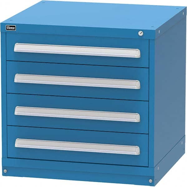 Vidmar - 4 Drawer Bright Blue Steel Modular Storage Cabinet - Makers Industrial Supply