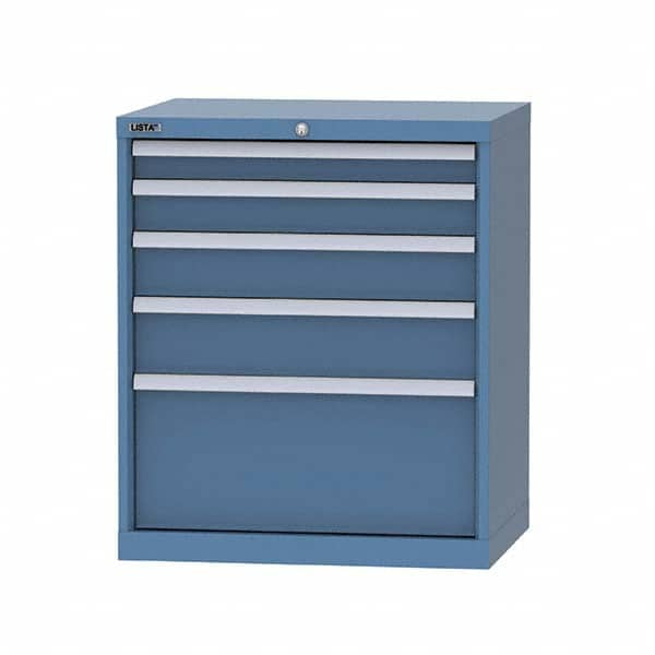 LISTA - 4 Drawer, 124 Compartment Bright Blue Steel Modular Storage Cabinet - Makers Industrial Supply