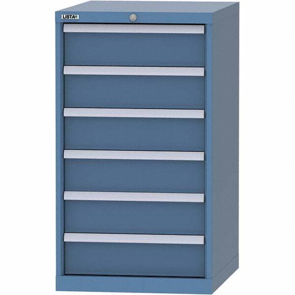 LISTA - 6 Drawer, 99 Compartment Bright Blue Steel Modular Storage Cabinet - Makers Industrial Supply