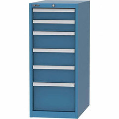 LISTA - 6 Drawer, 45 Compartment Bright Blue Steel Modular Storage Cabinet - Makers Industrial Supply