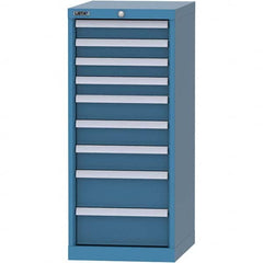 LISTA - 9 Drawer, 216 Compartment Bright Blue Steel Modular Storage Cabinet - Makers Industrial Supply