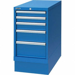 LISTA - 5 Drawer, 24 Compartment Bright Blue Steel Modular Storage Cabinet - Makers Industrial Supply