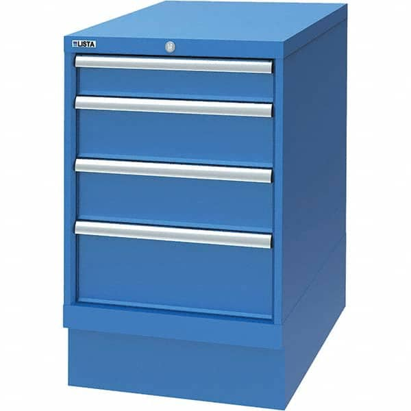 LISTA - 4 Drawer, 29 Compartment Bright Blue Steel Modular Storage Cabinet - Makers Industrial Supply