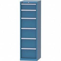 LISTA - 6 Drawer, 216 Compartment Bright Blue Steel Modular Storage Cabinet - Makers Industrial Supply