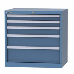 LISTA - 4 Drawer, 124 Compartment Bright Blue Steel Modular Storage Cabinet - Makers Industrial Supply