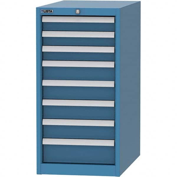 Modular Steel Storage Cabinet: 16-29/32″ Wide, 28-1/2″ Deep, 33-1/2″ High 440 lb Capacity, 8 Drawer