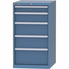 LISTA - 5 Drawer, 99 Compartment Bright Blue Steel Modular Storage Cabinet - Makers Industrial Supply