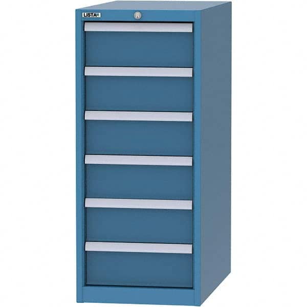 LISTA - 6 Drawer, 45 Compartment Bright Blue Steel Modular Storage Cabinet - Makers Industrial Supply