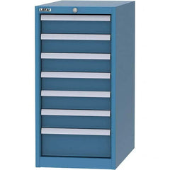 LISTA - 7 Drawer, 45 Compartment Bright Blue Steel Modular Storage Cabinet - Makers Industrial Supply