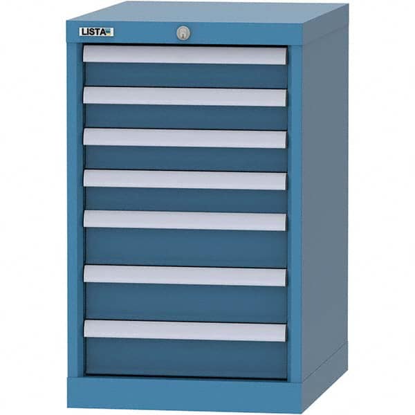 LISTA - 7 Drawer, 216 Compartment Bright Blue Steel Modular Storage Cabinet - Makers Industrial Supply