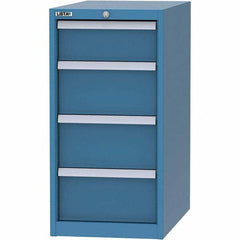 LISTA - 4 Drawer, 45 Compartment Bright Blue Steel Modular Storage Cabinet - Makers Industrial Supply