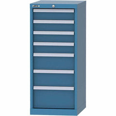 LISTA - 7 Drawer, 216 Compartment Bright Blue Steel Modular Storage Cabinet - Makers Industrial Supply