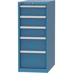 LISTA - 5 Drawer, 45 Compartment Bright Blue Steel Modular Storage Cabinet - Makers Industrial Supply